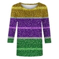thumbnail image 5 of xixinqiwan Women Mardi Gras Clothing,Women Carnival Party Tshirt Mardi Gras Mask Crazy Party Tee Causal Long Sleeve Tee Tops, 5 of 6