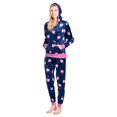 thumbnail image 1 of Ashford & Brooks Women's Mink Fleece Hoodie Pajama Set - Navy Pink Flamingo - Large, 1 of 5