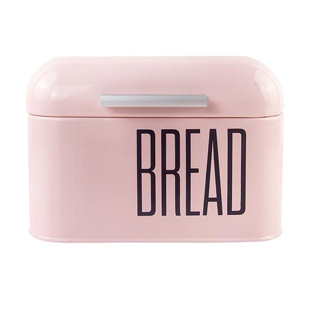 Injueey Countertop Metal Bread Box Kitchen Bread with Storage Container Bin Lid Almacenamiento y organización del hogar Rosa
