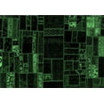 thumbnail image 1 of Ahgly Company Indoor Rectangle Patchwork Emerald Green Transitional Area Rugs, 4' x 6', 1 of 4