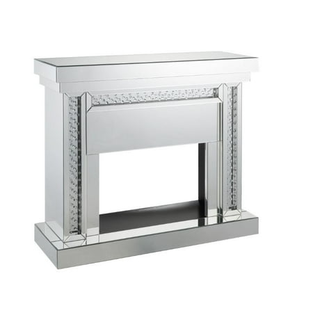 

47 X 13 X 42 Fully Mirrored And Faux Crystals Electric Fireplace