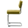 thumbnail image 4 of Unique Furniture Corduroy Upholstered Dining Chair in Green/Chrome (Set of 2), 4 of 5