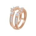 thumbnail image 2 of Round Cut White Cubic Zirconia Solitaire Enhancer Guard Ring in 10k Rose Gold Ring Size - 4, 2 of 3