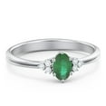 thumbnail image 1 of Birthstone Oval Ring with Shoulder Accents - Emerald (May), 1 of 5