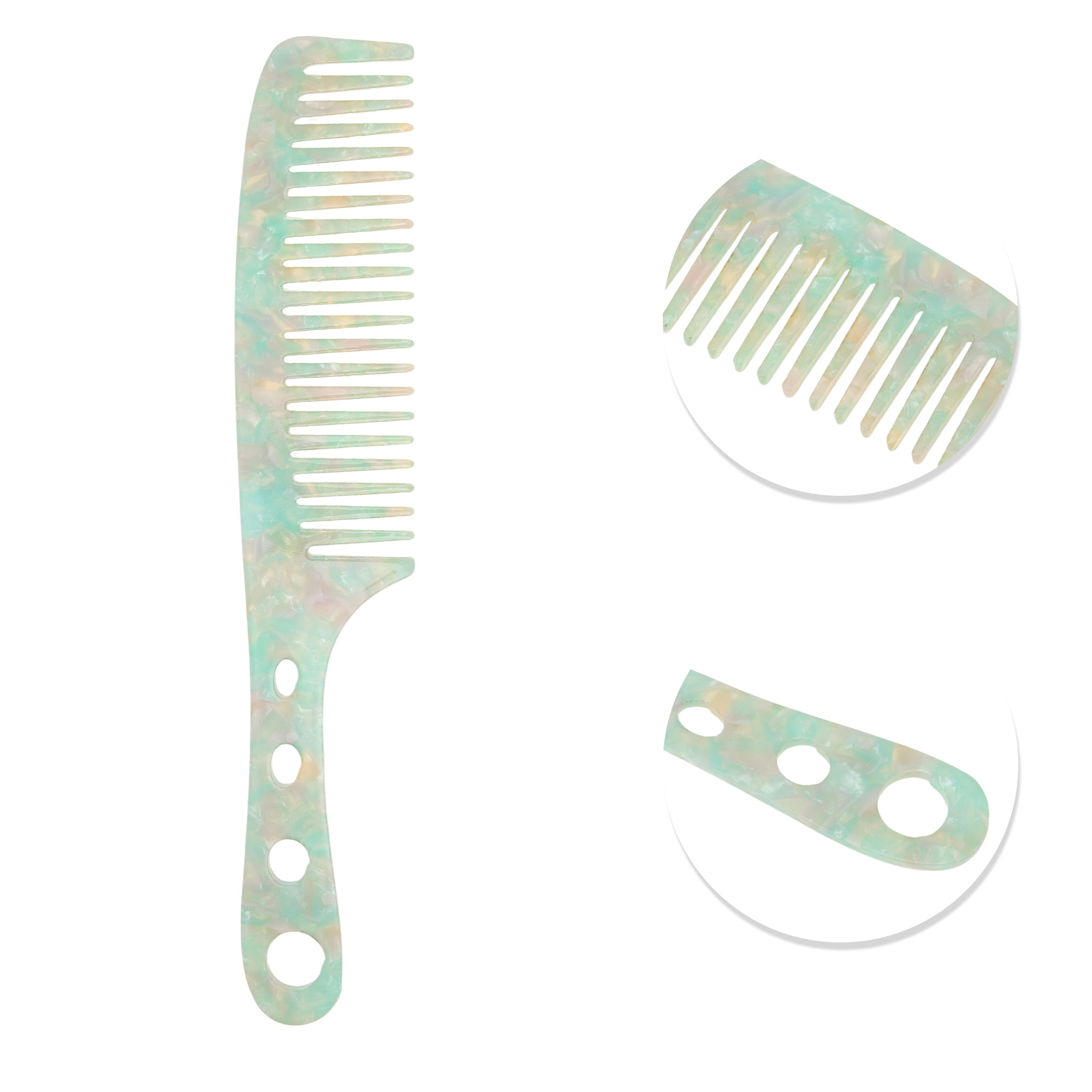 Unique Bargains 1 Pc Lightweight Long Handle Hair Comb for All Hair Types Light Green