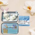 thumbnail image 3 of Mini Bunny Pocket Tin Playset, Portable Plush Rabbit Family Toy with Accessories, Easter Gift for Kids & Collectors, 3.9"×2.6" (Pink), 3 of 7