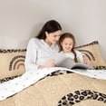 thumbnail image 5 of Homewish Kids Cartoon Rainbow Full Size Comforter Sets, Leopard Cheetah Print Bedding Comforter Set, Brown Sequin Print Reversible Bedding Sets, Luxury Bedroom Decor, 3pcs, 5 of 8