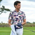 thumbnail image 4 of Salouo Plaid Flamingo for Men's Short Sleeve Polo Shirts,Polo Shirts for Men Performance Short Sleeve Golf Shirt Athletic Casual Collared T-Shirt-XX-Large, 4 of 8