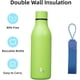 thumbnail image 3 of Botella de agua aislada Konokyo acero inoxidable doble pared 18 onzas verde, 3 of 3