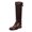 Saddle Brown, variant on YDN Women Classic Round Toe Knee High Riding Boots with Chunky Low Heel Stylish Side Zipper Patchwork Long Boots Winter Pull On Dress Shoes Size 7 Red