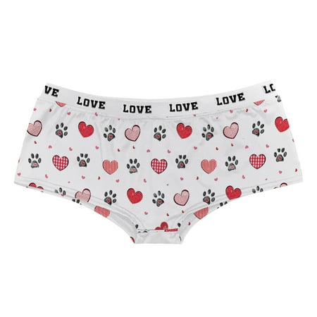 

Lovskoo Seamless Underwear Sexy No Show Women Valentine s Day Digital Printing Breathable Close Fitting Underpants Comfortable Briefs Gray
