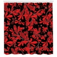 thumbnail image 3 of Ambesonne Abstract Shower Curtain, Oceanic Island Flower Art, 69"Wx75"L, White Black Ruby, 3 of 3