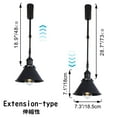thumbnail image 3 of FSLiving Adjustable Height Track Pendnat Light J-Type Retractable Lift Track Spotlight with Telescoping Rod Adjustable Gimbaled Lamp-Post Juno Track Industrial Cone Lamp, Matte Black - 1 Light, 3 of 7