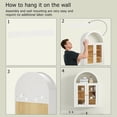 thumbnail image 6 of Ludatido Bathroom Medicine Cabinets with 2 Doors, Wall Mounted Medicine Cabinets with Adjustable 4 Shelves, Arched Design Medicine Cabinet with Glass&Semi-Circular Storage for Bathroom Wood Grain, 6 of 14
