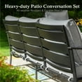 thumbnail image 4 of Alpha Joy 5 Piece Outdoor Patio Converation Set Metal Outdoor Furniture Set with Swivel Chairs & Ottomans & 5.75" Thickened Cushions, Gray, 4 of 9