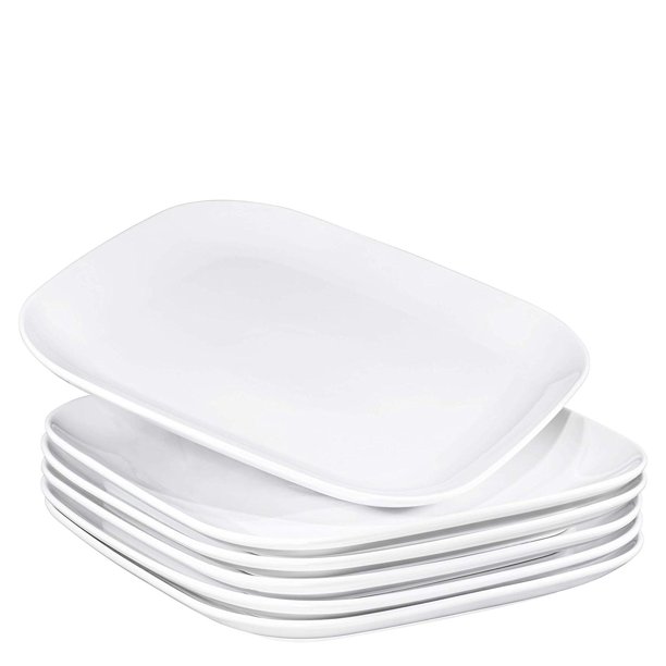 Bruntmor 10" Square Dinner Plates, Ceramic Dinner Dishes That Are Chip Resistant, BPA, Cadmium