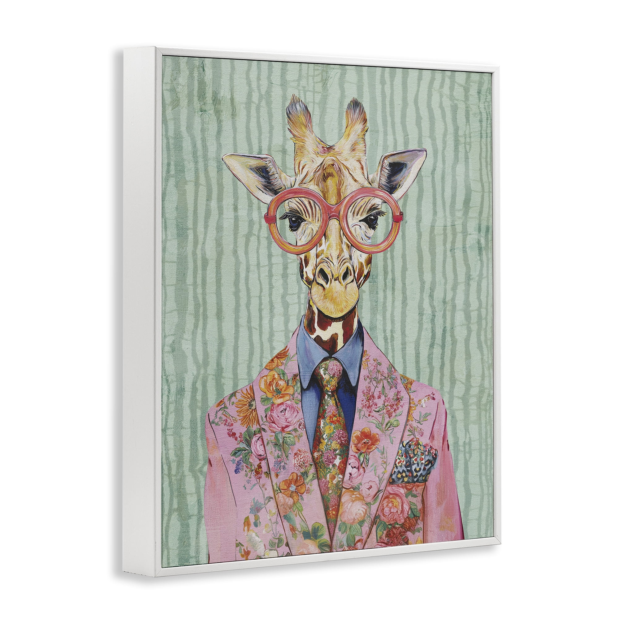 Stupell Industries Tall Stylish Giraffe White Framed Giclee Art, design by Svetlana Aleynikova