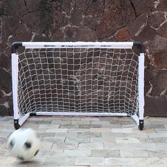 Langgg Ensemble de But de Soccer pour Enfants, Mini Filet et Ballon, Portable Pliable Orange avec Sac de Rangement
