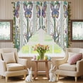 thumbnail image 5 of Swag Curtains Valances for Windows, Purple Butterfly Short Kitchen Window Curtains Over Sink, Window Floral Cafe Curtains Panel Set Of 2,Rod Pocket, 45 Inches Length, 5 of 9
