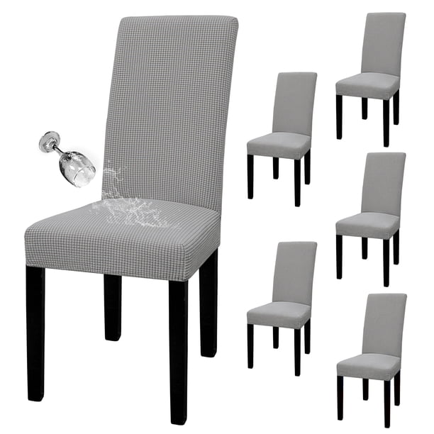 Funda Impermeable para Silla de Comedor Juego de 6 en Gris Claro