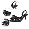 thumbnail image 4 of IWRICH Polka Dot Stilettos for Women Pointed Toe Slingback Pumps with Bow Elegant Wedding Party Casual Everyday Shoes Black 8, 4 of 9