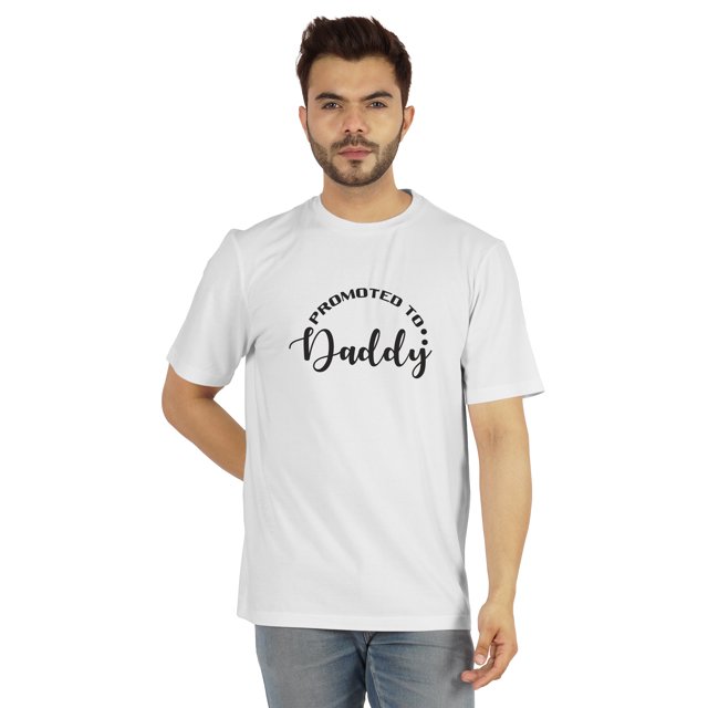 Inkmeso Men's Graphic Printed Promoted To Daddy€ Tshirt Crew Neck Tee For First Time Daddy