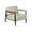 Beige / Dark Wood, variant on Homy Casa Accent Chair with Solid Wood Armrests, Independent Spring Seat and Backrest, 500 lbs Capacity