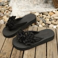 thumbnail image 5 of Dakaela Womens 3D Floral Sandals Non Slip Summer Dressy Thong Flip Flops Yoga Mat Comfortable Backless Walking Slides Slippers Size 6-10, 5 of 7