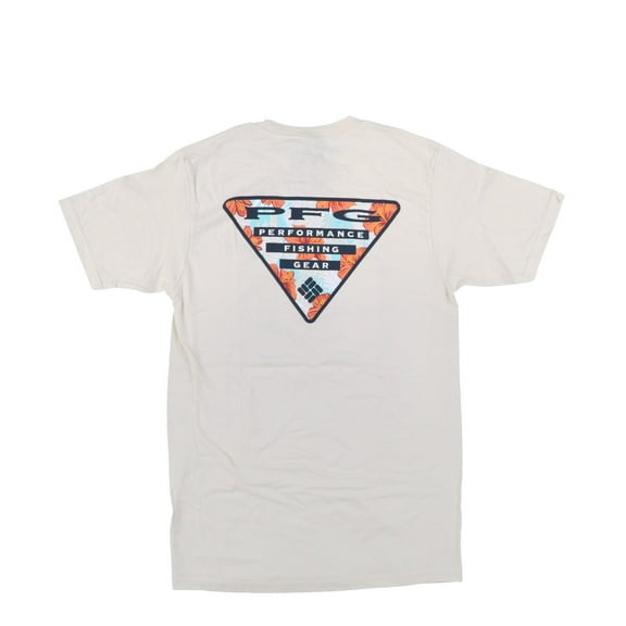 Columbia Men's T-Shirt Casual Comfort Top Floral PFG Logo Graphic Chalk New