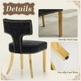 thumbnail image 5 of Mid Century Dining Chairs Set of 4, Farmhouse Linen Fabric Upholstered Accent Chair Curved Backrest with Copper Nails Around,Kitchen Chairs with Hardwood Frame, 5 of 7