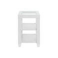 thumbnail image 3 of Cordero Wood and Glass Top White Chairside End Table with Shelves Storage, 3 of 6