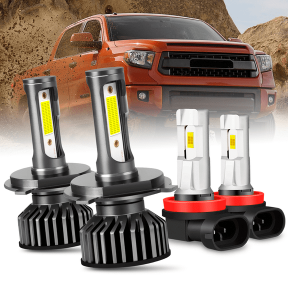 LED Headlight High Low Beam Fog Light Bulbs 6000K for Toyota Tundra 2014-2021 4x