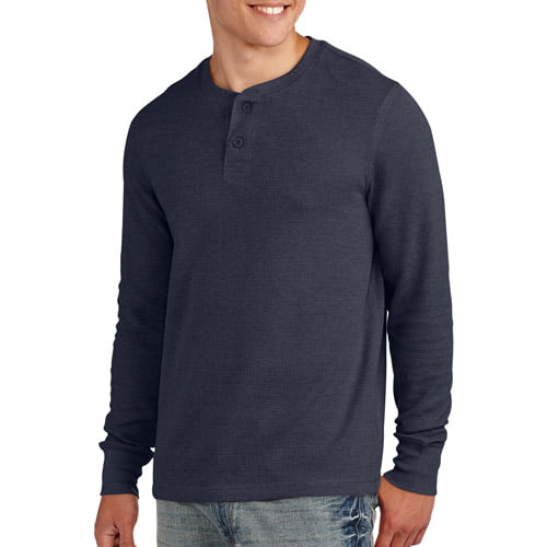 Faded Glory - Big and Tall Men's Long Sleeve Thermal Henley - Walmart ...