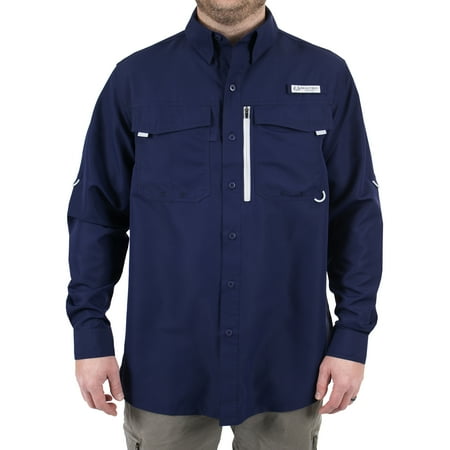 Realtree Men s Long Sleeve Fishing Guide Shirt Patriot Blue Size 2X-Large
