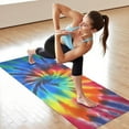 thumbnail image 6 of Colorful Tie Dye Pattern Hot Yoga Mat Towel Non Slip for Hot Yoga - Quick-Drying Yoga Mat Cover with 4 Corner Pockets with Travel Bag - Hot Yoga Towel Non Slip Grip Moisture Wicking Sweat 70"x26", 6 of 6