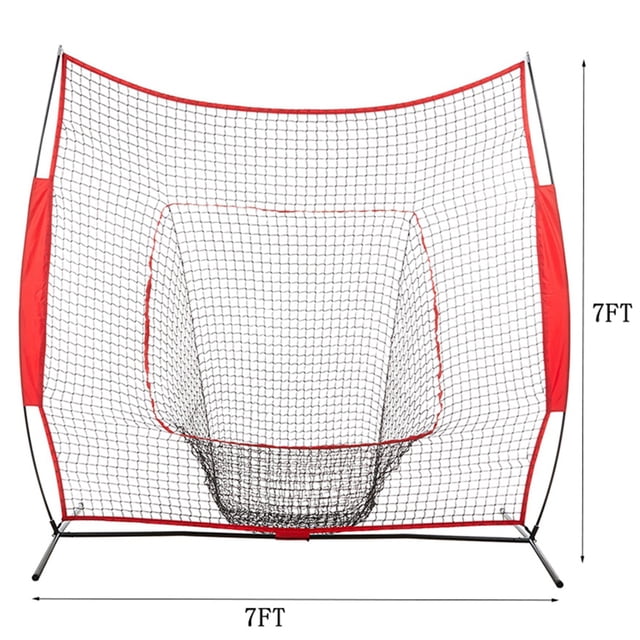 With Bag Portable 7x7FT -Slip Children Baseball Practicing Net, Baseball Practicing Net, Kid Training Equipment Kid Baseball Practicing Net