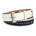 thumbnail image 2 of Cinturón Tommy Hilfiger con incrustaciones de cinta para hombre, color crema y azul marino, 2 of 6
