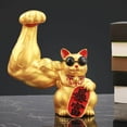 thumbnail image 1 of Chat Chinois Chanceux Agitant le Bras Bon Artisanat Forte Chance Feng Shui Maison Porte Décor Intérieur Riche en Or, 1 of 8