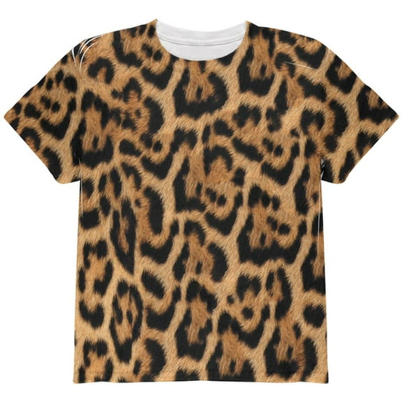 Halloween Leopard Print Costume All Over Youth T Shirt Multi YXL