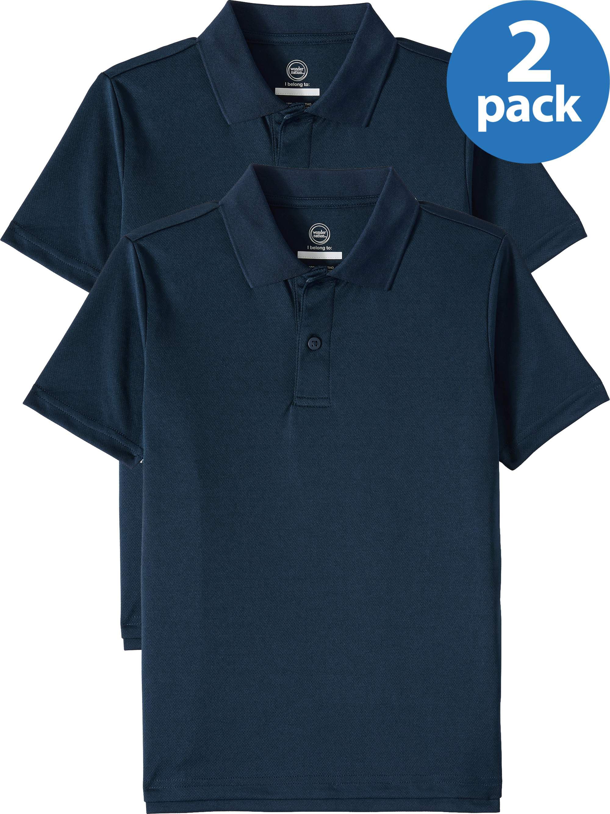Pack Kids Childrens School Uniform Long Sleeve Polo Shirt Fruit of the Loom 5