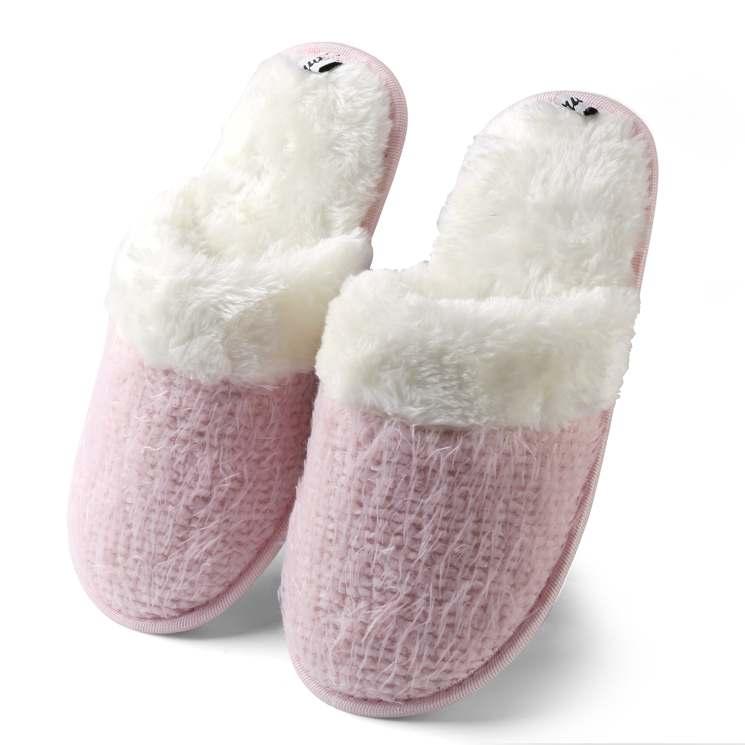 Women’s Sunrise Woven Plush Slippers – Warm Memory Foam Footbed with Non-Slip Rubber Sole for Indoor/Outdoor & Spa Use