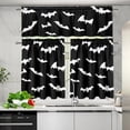 thumbnail image 2 of Halloween Bat Kitchen Curtains and Valances 3 Piece Set,Valance Curtains for Kitchen Windows Halloween Kitchen Curtains Tiers and Valances for Cafe Living Room Window Decoration, 2 of 5