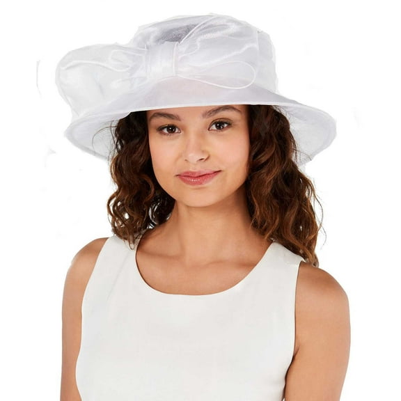 Josette Women’s Organza-Bow Sun Hats – White