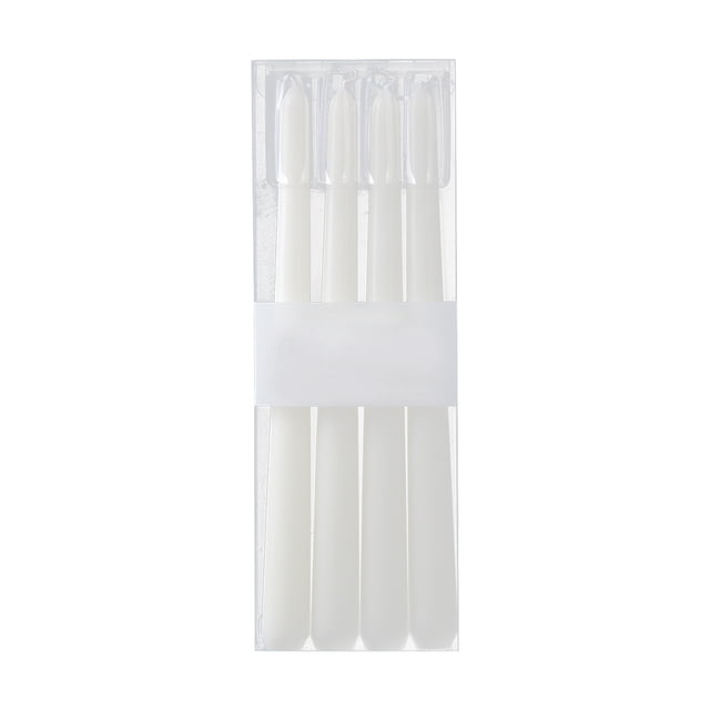 BINGLI New Burning Formula Unscented Dripless 10-Inch Taper Candles Set of 4, for Wedding, Dinner - Smokeless, Long Burning - Hand Poured for Colored Tall Candlesticks