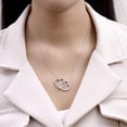 thumbnail image 4 of JeenMata Lab Grown Diamond Interlocking Heart Shape Pendant Necklace in White Gold Plating, 4 of 8