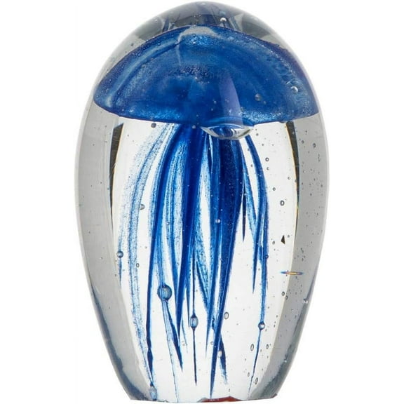Beachcombers 2.75" Glass Blue Jellyfish Paperweight