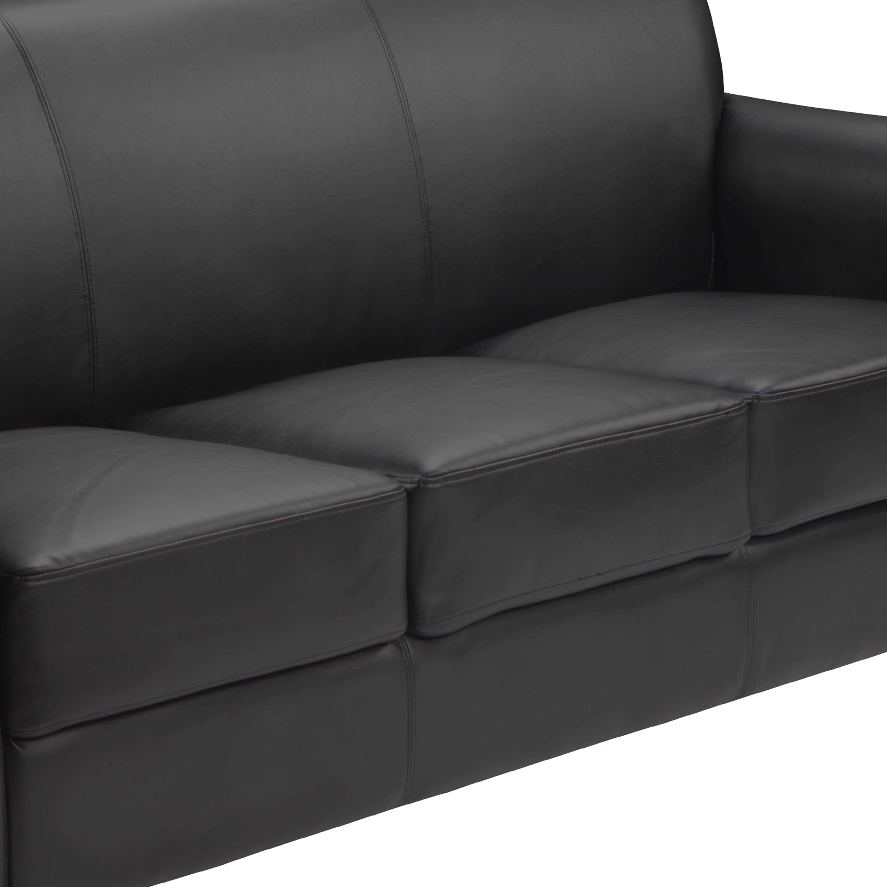 Flash Furniture Black LeatherSoft Sofa with Clean Line Stitched Frame