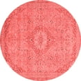 thumbnail image 1 of Ahgly Company Machine Washable Indoor Round Abstract Red Modern Area Rugs, 8' Round, 1 of 4