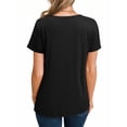 thumbnail image 6 of Women V Neck Short Sleeve Front Pocket T-Shirt, S, 6 of 7