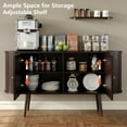 thumbnail image 5 of Furnihold 54.4''W Buffet Cabinet with Storage Fluted Sideboard Cabinet with Doors & 4 Shelf Storage for Living Room, Hallway, Kitchen, Mahogany, 5 of 6